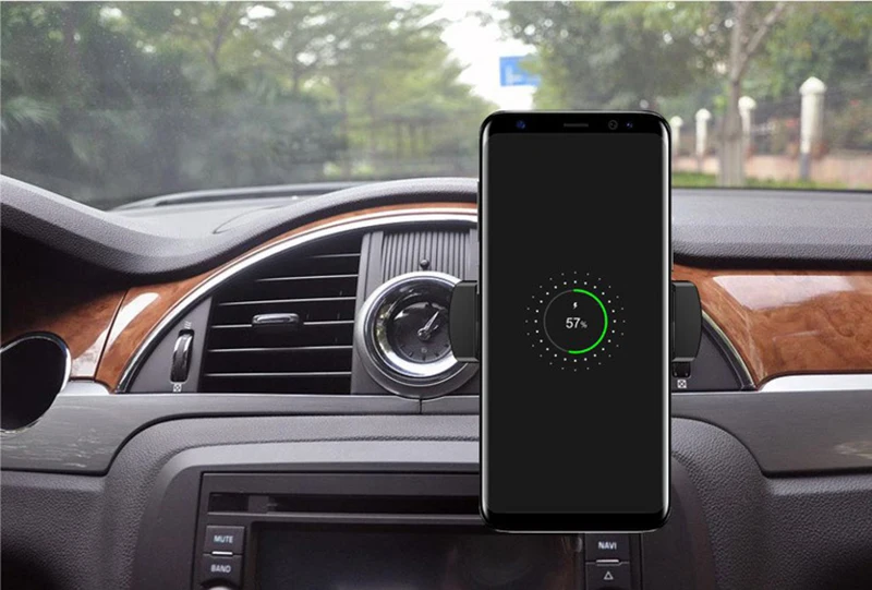 quickly 3.0 Car Air Vent Cup Holder Gravity Wireless Charger For iPhone 8 XR XS wireless charging for Samsung S10 huawei xiaomi