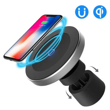 

10W Fast Charging Magnetic Wireless Car Charger 360 Degree Rotation QI Wireless Charging Air Vent Dashboard Car Phone Holder