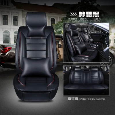 Кожаный чехол на переднее и заднее сидение, полный комплект чехлов на автомобильное сиденье для TOYOTA Corolla RAV4 Highlander Prius Camry - Название цвета: black luxury