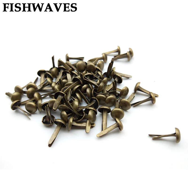 FISHWAVES 100pcs Bronze Vintage Metal Brads Diy Photo Album And Crafts Decoration Embellishment Scrapbooking Brads Accessories