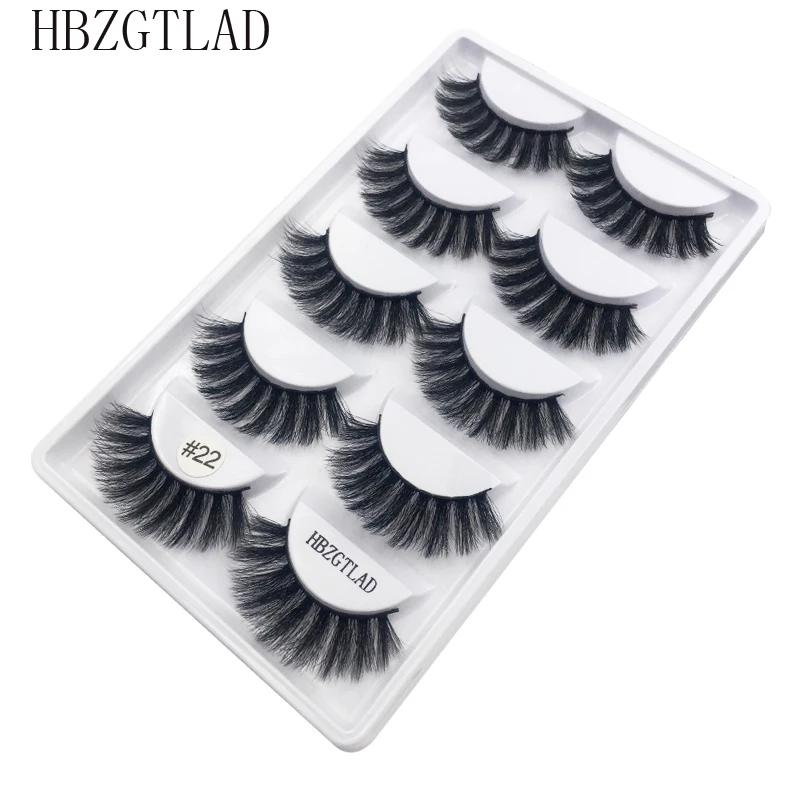

5pairs/1box thick false eyelashes black long 3d mink eyelashes eyelash extension professional mink lashes makeup eye lashes G800