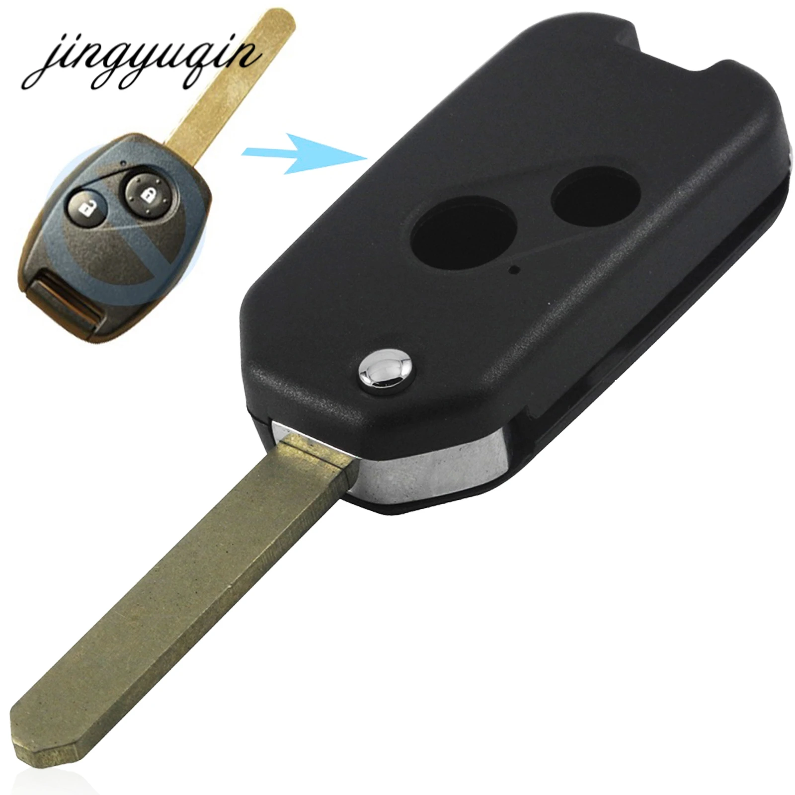 jingyuqin 10pcs lot 2B Panic 2 3 4Button Modified Key Fob Shell For HONDA Odyssey Rigeline