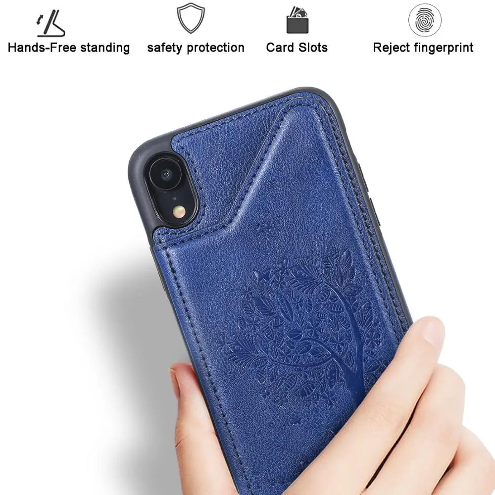 Чехол для iPhone 7 6s 8 Plus чехлы с 3D отделением карт кожаный чехол силиконовый тонкий X