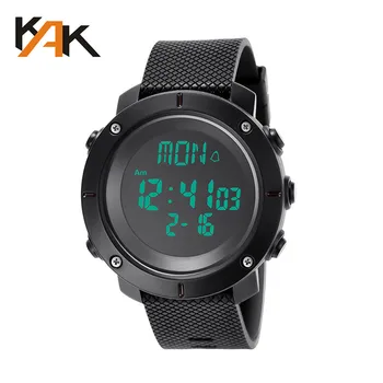

KAK Fashion Sport Mens Watch Buckle Silicone Strap High-End Men's 30M Waterproof Watch Step Counter Electronic Watches Men Clock