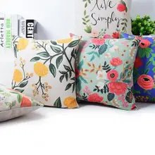 2016 Factory Direct Supply European Style Pastoral Flowers And Birds Printing Linen Throw Pillow font b