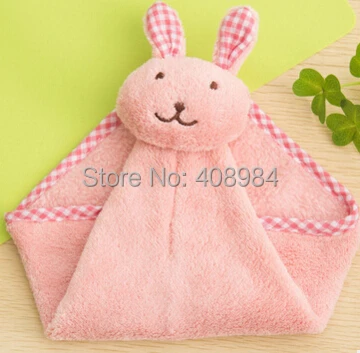 Милое детское полотенце для рук с кроликом для малышей, мягкое плюшевое полотенце для купания с рисунком животных из мультфильма для детей, 3 цвета