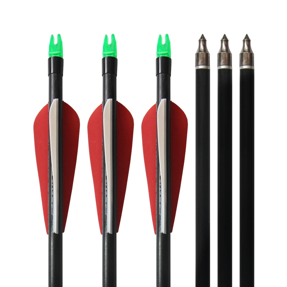 6PCs 33'' Fiberglass Arrow for Recurve and Compound Bow Hunting Arrows