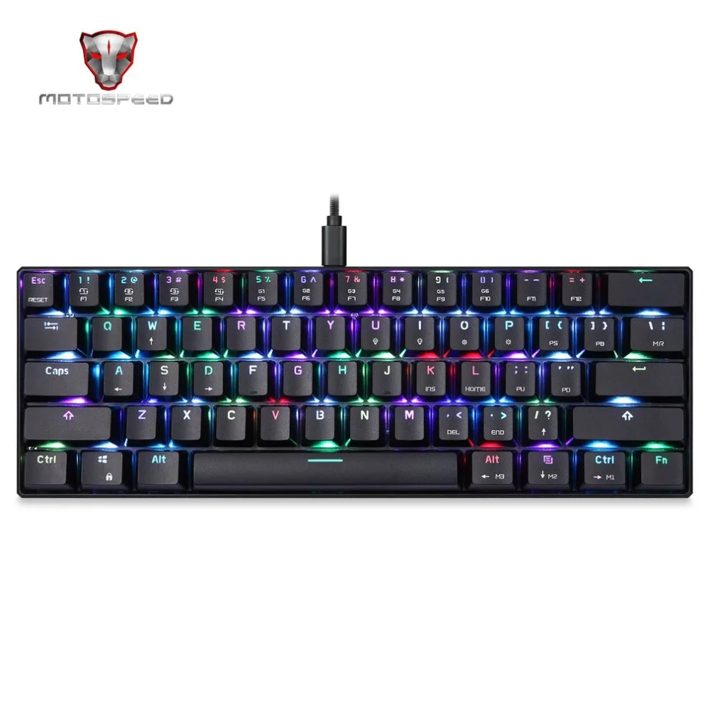 

Original Motospeed CK61 Wired Mechanical Keyboard LED Backlit 61 Keys USB 2.0 Anti-Ghosting Gaming Keyboard for PC Desktop