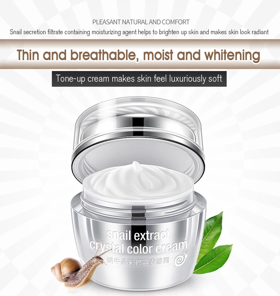 Rorec Whitening Donkey Snail Face Cream Anti Aging Facial Cream Hydrating Moisturizing Brighten Day Creams Skin Care