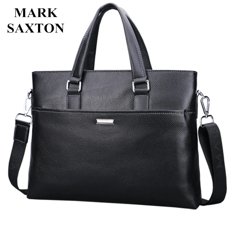 

New Fashion Genuine Leather Famous Brand men briefcase,Mark Saxton commercial laptop briefcase, cross-body shoulder bag
