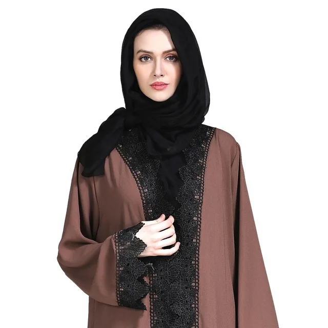 Модные мусульманские кружевные платья abaya кардиган-кимоно длинные халаты Туника Jubah Ближний Восток Рамадан Арабский исламский одежда