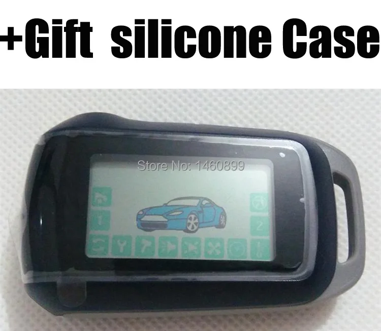 

A92 LCD Remote Control Key + Gift Silicone case for Russian Version Two Way Car Burglar Alarm System Starline A92