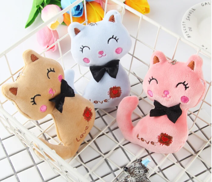 

8CM Cute Kawii Animals Cat PLUSH Pendant Toys Animals Dolls Keychain