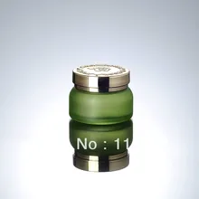 30 г зеленая стеклянная банка для крема с золотой крышкой, косметический контейнер