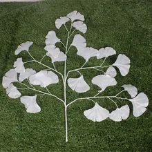 Один дюжина искусственных белых листьев гинкго свадебный фестиваль праздник фон Дорога led цветок дома DIY декоративный цветок