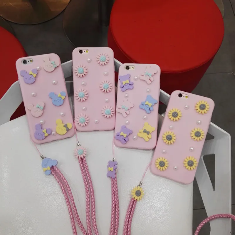 Для apple iphone 6 s 7 плюс Дело 3D Смазливая цвета конфеты медведь микки минни маус