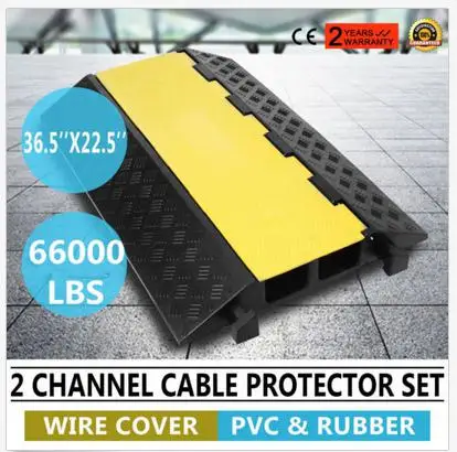 

2 Channel Cable Cover Ramp Protector 36.5X22.5 Heavy Duty Vehicle 66000lbs