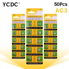 Cheap bateria para relogio 50 Pieces AG3 LR41 392 SR41 192 LR736 Button Coin Cell Alkaline Battery 1.55V bateria relogio