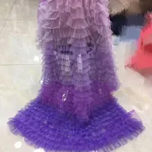 3D фиолетовая гофрированная ткань с градиентом цветов 1 ярд, меняющаяся фиолетовая гофрированная ткань для торта, фон для фотосъемки, одеяло, свадебные декорации