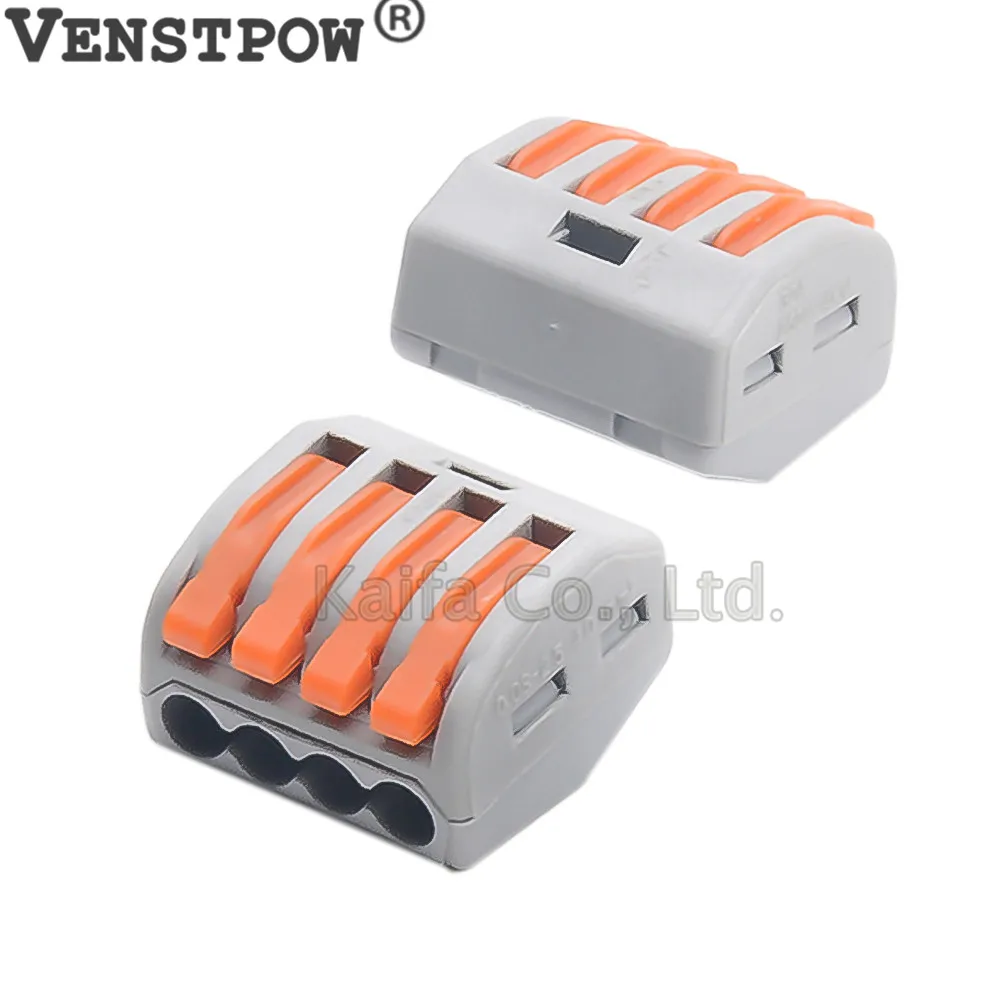 

10Pcs/lots PCT-214 222-414 Universal Compact Wire Wiring Connectors Connector 4P conductor terminal block lever fit