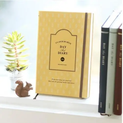 

Floral Art 2016 Planner Cloth Cover Agenda Navy Mint Yellow Burgundy Hardcover Diary 208P Colorful Sheets Korean Stationery