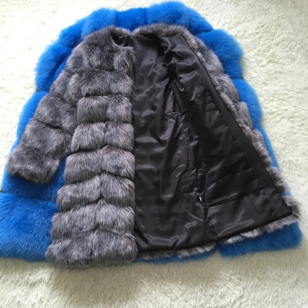 Lisa Colly, Женская куртка из лисьего меха, пальто для женщин, Осень-зима, пальто из искусственного меха, верхняя одежда, Женская длинная пушистая куртка, пальто