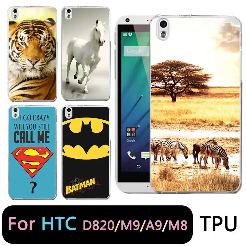 Qmswei ТПУ прозрачный чехол для телефона htc M8 Бэтмен лошадь Зебра &quotЧеловек-паук&quot