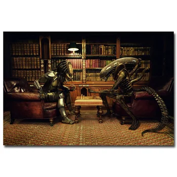 

NICOLESHENTING Alien vs Predator 3 Play Chess Movie Art Silk Poster Print 12x18 24x36" Wall Pictures Room Decor 011