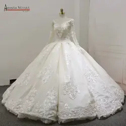 Платье vestido de casamento новые модные кружевная Апликация свадебное платье с цветами 2019