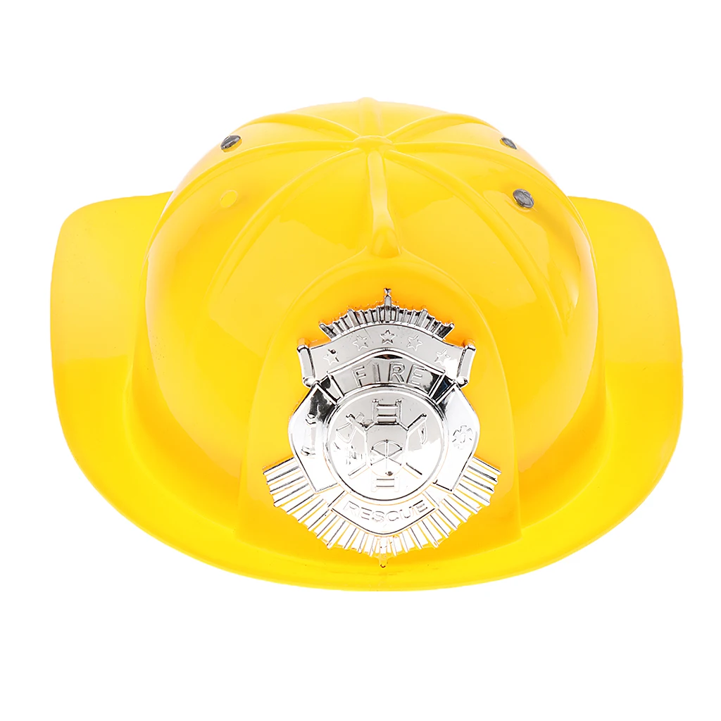 Kid Pretend Play Fireman Chief Simulation Safety Helmet Firefighter Plastic Hat Cap Toy