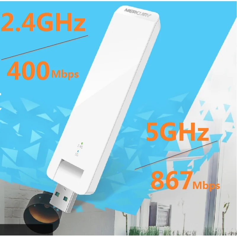 

Plug&Play Drive-free AC1300 Wireless Network Card 11AC 1300Mbps Dual Band USB2.0 WiFi Adapter Wireless 2.4GHz 5GHz USB adapter