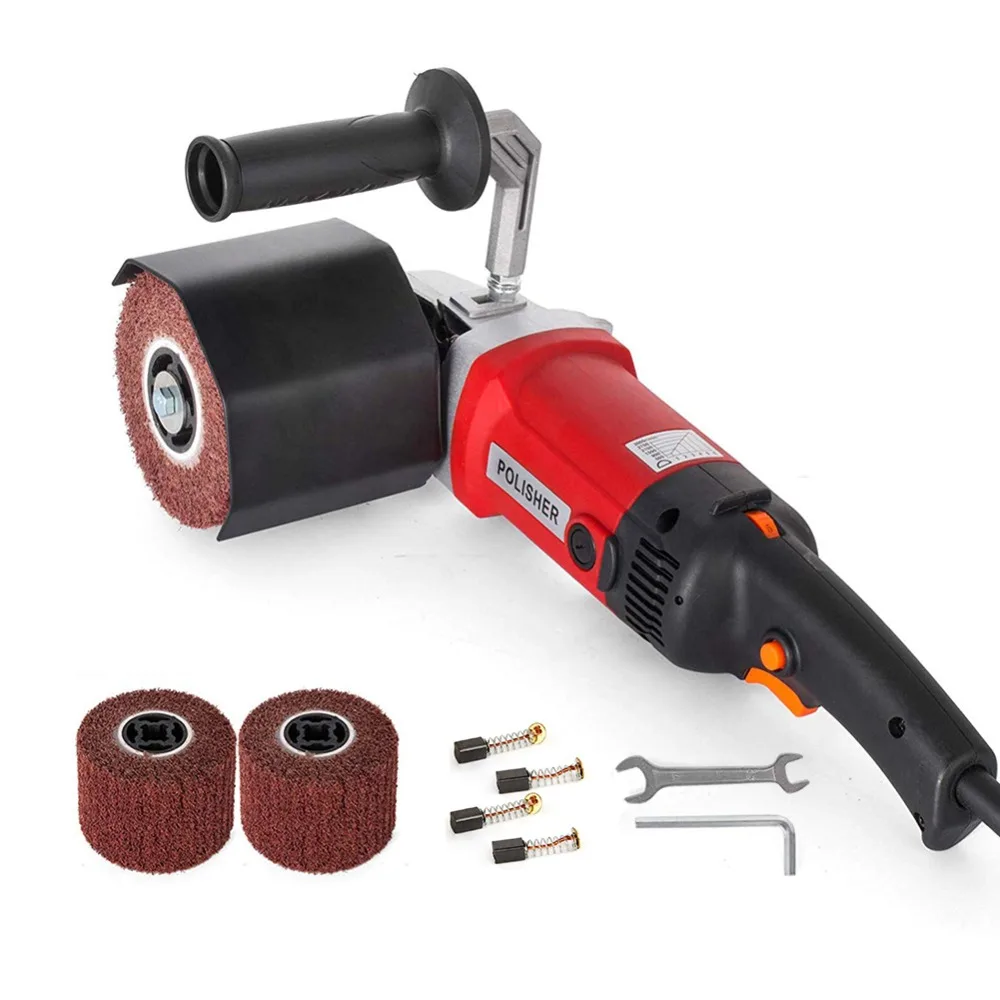 

1400W Electric Polishing Machine Adjustable Speed Drawing Wheel Burnishing Polisher Sanding Surface Scratches Rust Removal Tools