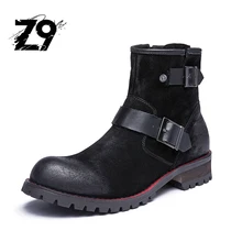 2016 Vintage Suede Men Leather Boots British Style boot Shoes For Autumn Winter Male Nubuck Leather Boots