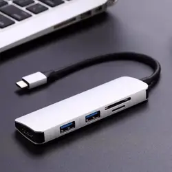 Новый Тип-C USB 3,1 многопортовый адаптер USB-C к HDMI 4 К hd-концентратор SD Card Reader конвертер для Macbook XXM8