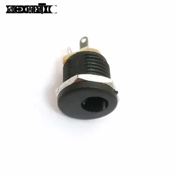 

50Pcs DC-005 Black Direct DC Power Jack Socket Connector Round Nut Copper Contact & High Temperature Resistance 5.5*2.5mm socket
