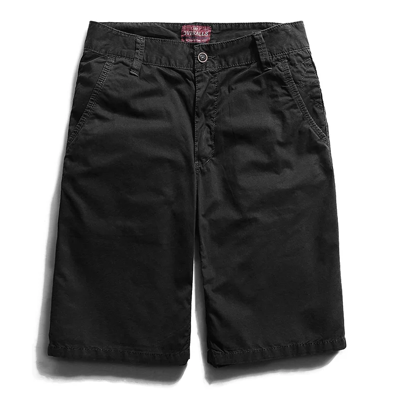 Рубашки домашние Для мужчин Cargo Short Для мужчин s летние хлопковые красивые брендовые шорты по колено большой Размеры Для мужчин Стиль короткие Homme Marque 127 - Цвет: Черный