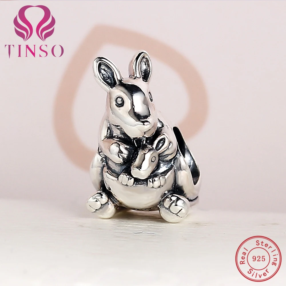 

100% Authentic 925 Sterling Silver Lovely Kangaroo Beads Fit Pandora Charms Bracelets DIY Original Silver for Jewelry Making