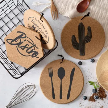 

OTHERHOUSE Soft Wooden Coaster Cup Stand Pot Mat Pad Bowel Holder Stand Hot Table Mat Coasters Napkins On The Table