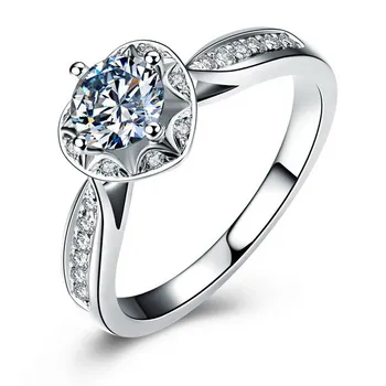 

0.35 CT F-G/SI Diamond Rings For Woman Heart Jewelry Engagement Ring 18K Gold Ring Fine Jewelry Women's Day Gift