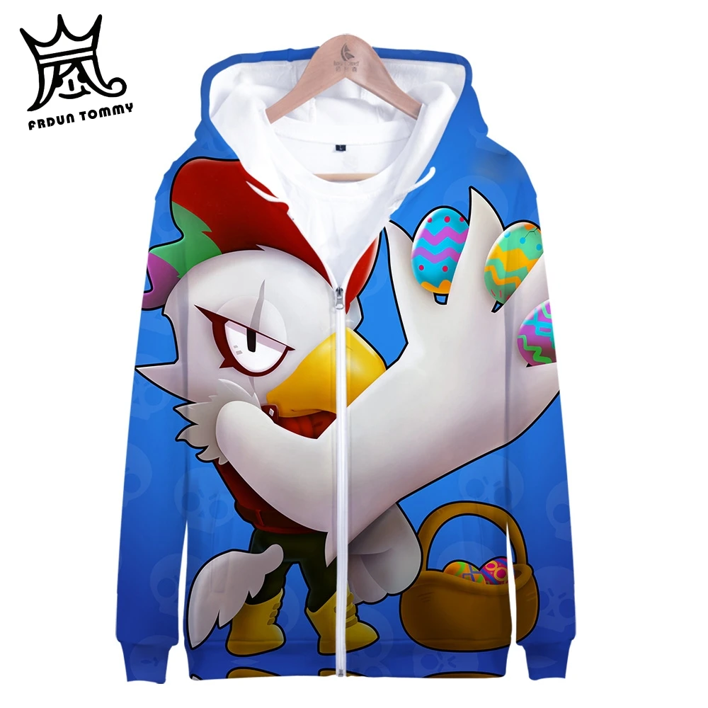

frdun Tommy 2019 hot sale BRAWL STARS Zipper Jacket 3D Hoodies Sweatshirt men BRAWL STARS Harajuku Hoodies men Plus Size 4XL
