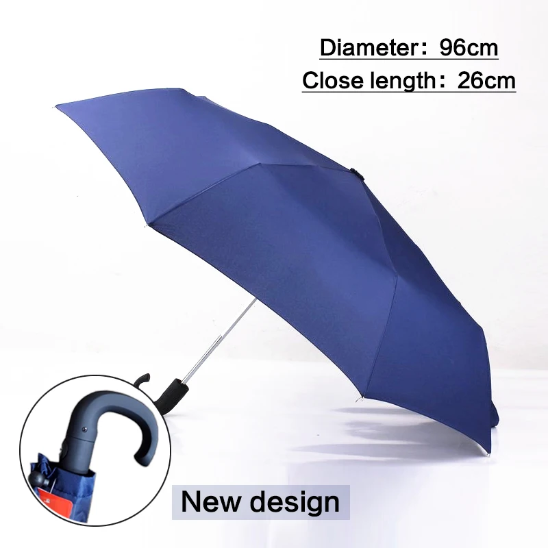 New Curved Handle Automatic business Umbrellas Folding for men Windproof Big parasol Sunny and