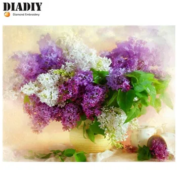 

5D DIY diamond embroidery purple Lilac 5d diy diamond painting Cross Stitch full square Rhinestone mosaic decoration