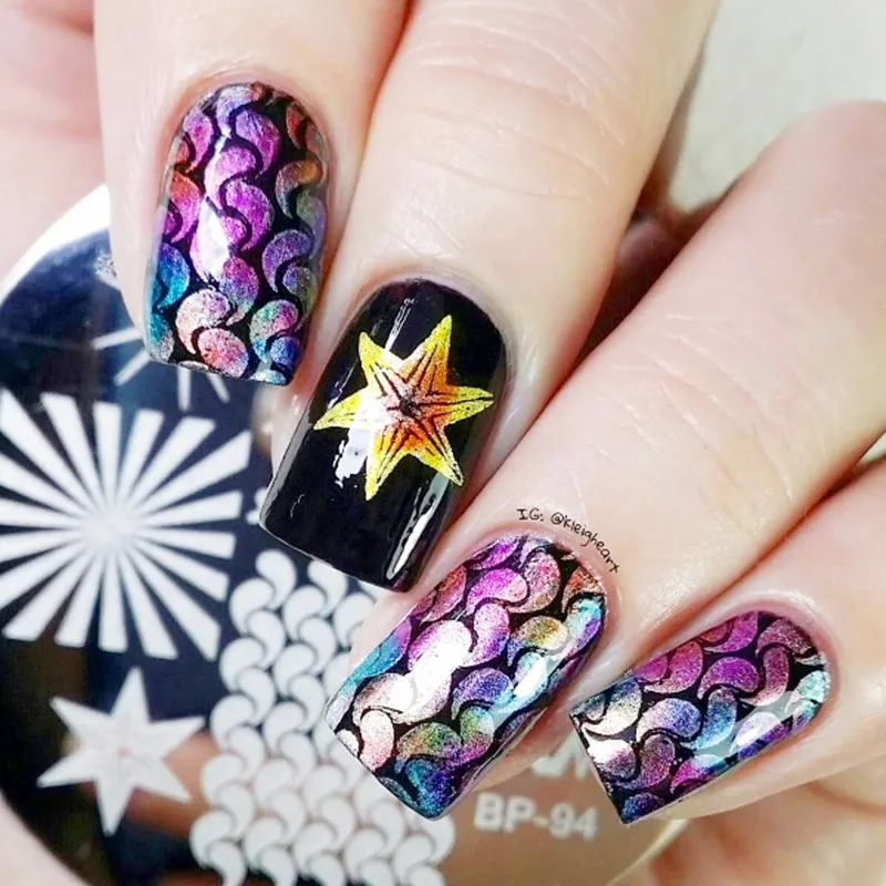 

1 Pc BORN PRETTY Halloween Nail Art Stamping Template Pumpkin Lace Arabesque Flower Honeybee 5.5cm Round Nail Art Image Plate