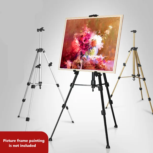 Foldable Easel Display Aluminum Alloy Sketch Watercolor Oil Foldable Easel Display Aluminum Alloy Sketch Watercolor Oil Painting Drawing Frame For Professional Artist Art