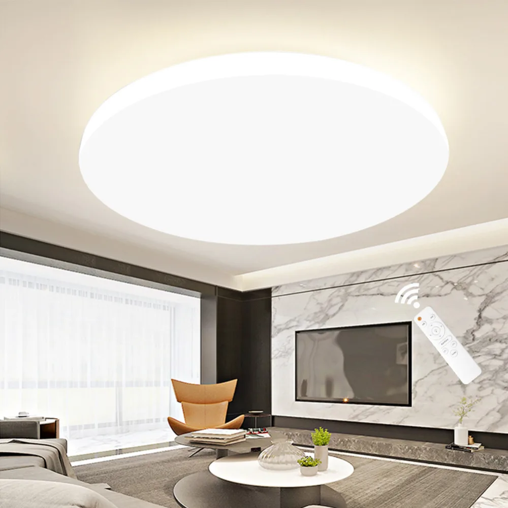 Современный светодиодный потолочный светильник RC с регулируемой яркостью, светильник, лампа для гостиной, спальни, кухни, ванной комнаты, поверхностное крепление для домашнего декора