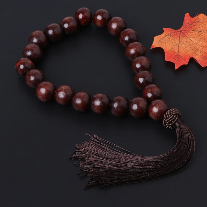 

Wood Buddha 21 Beads Car Interior Rearview Mirror Hanging Pendant Decor Ornament