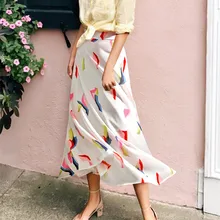 Женская юбка юбки faldas jupe femme shein saia harajuku летняя богемная Длинная Юбка шифоновая элегантная повседневная юбка с принтом#50