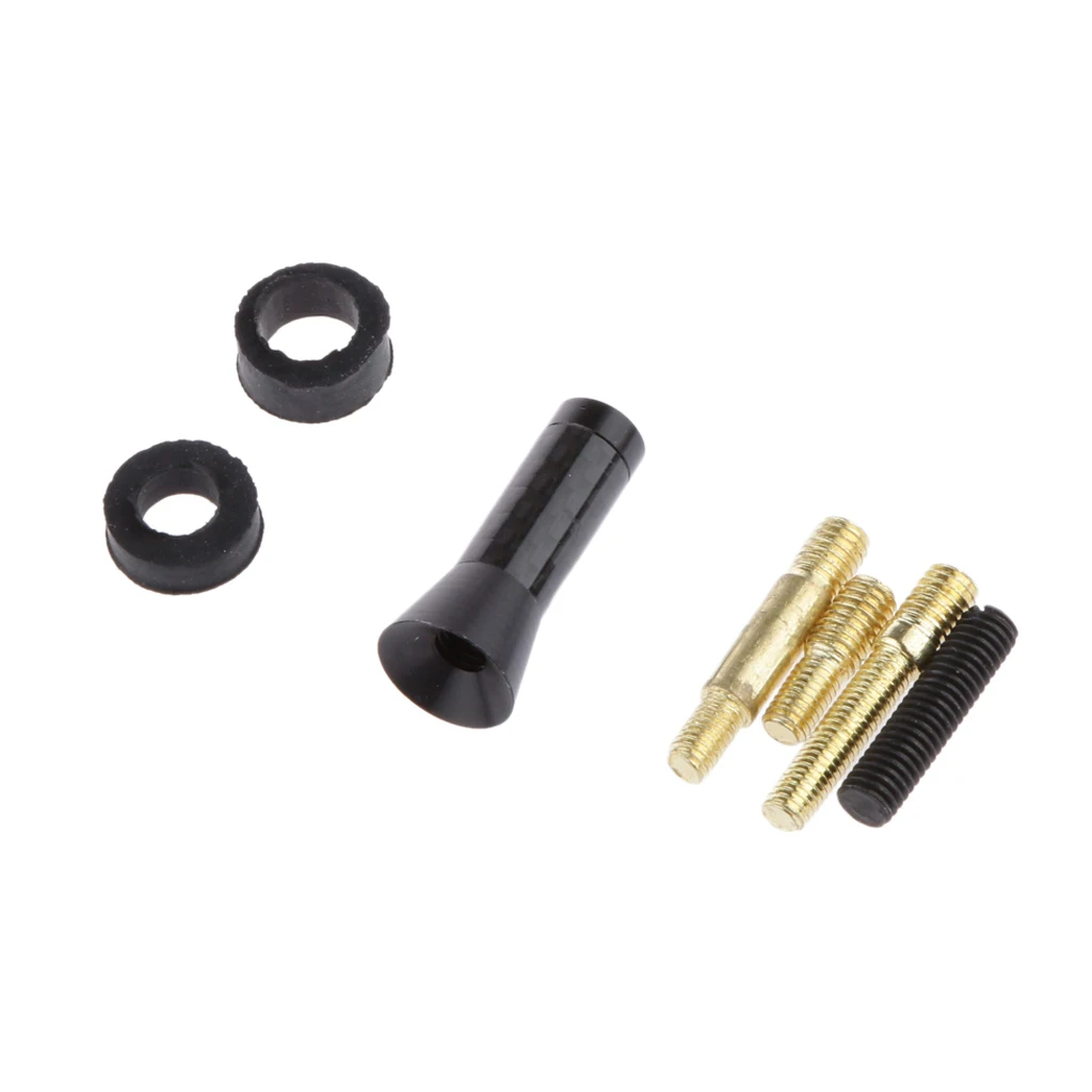 3.5cm 1.38' Universal Car Black Mini Carbon Fiber Short Mast Stubby Roof Radio Aerial Antenna AM/FM Auto Replacement Parts