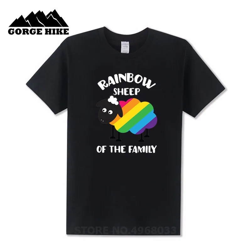 

Rainbow Sheep Of The Family LGBT Pride Men T shirts Gay Pride Birthday Party T-shirts Slim Fit Streetwear Unisex Couple Clothes