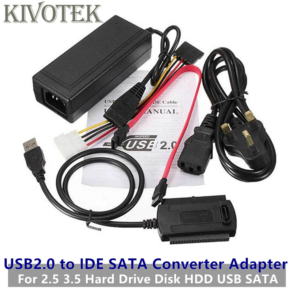 USB2.0 に IDE SATA 変換アダプタケーブルのための電源と 2.5 3.5 ハードディスクドライブのディスク Hdd USB IDA  Sata aadapter 送料無料